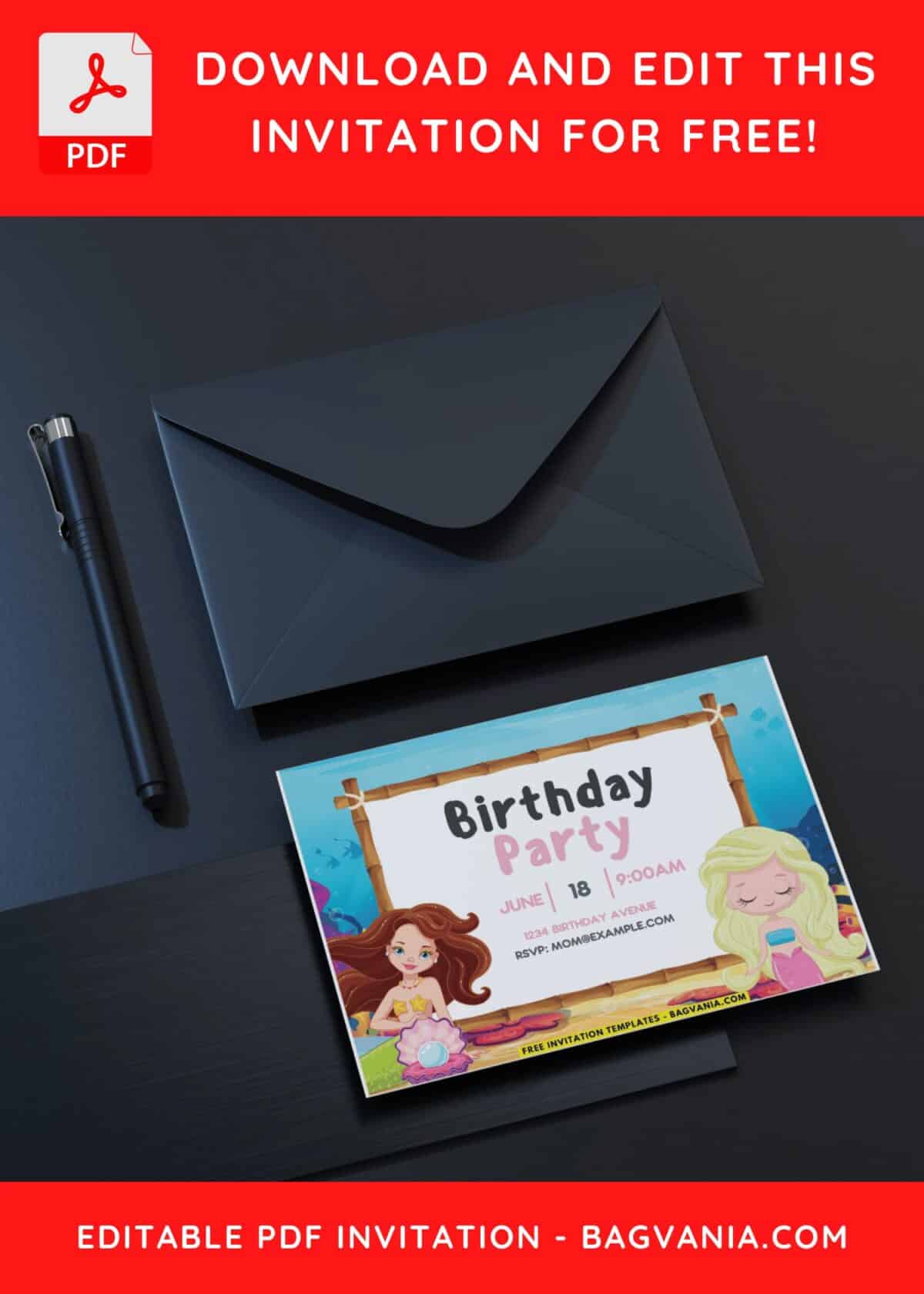 Lovely Ocean Theme Birthday Invitation