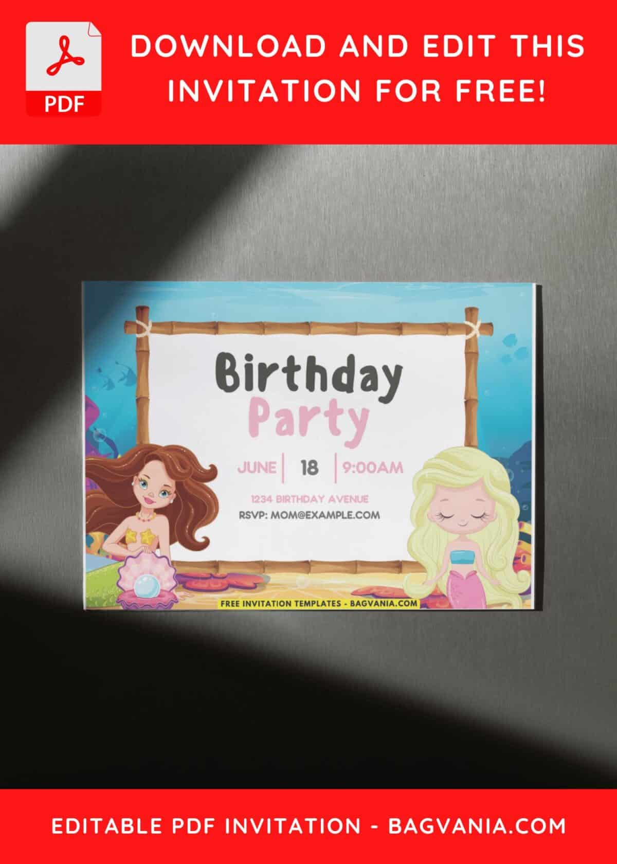 Adorable Ocean Theme Birthday Invitation