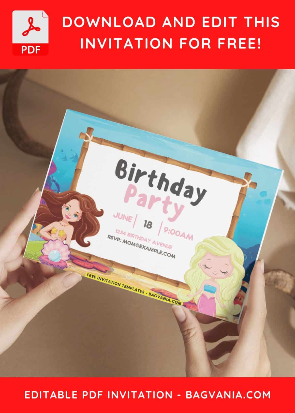 Cute Ocean Theme Birthday Invitation