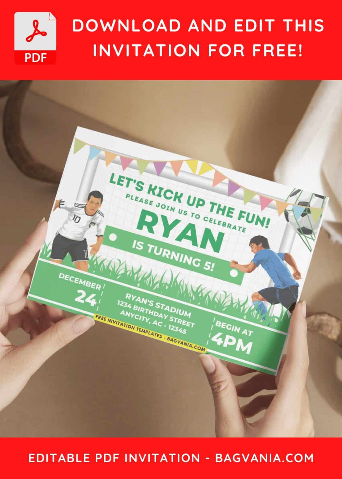 Kids birthday Invitation with Goal Post