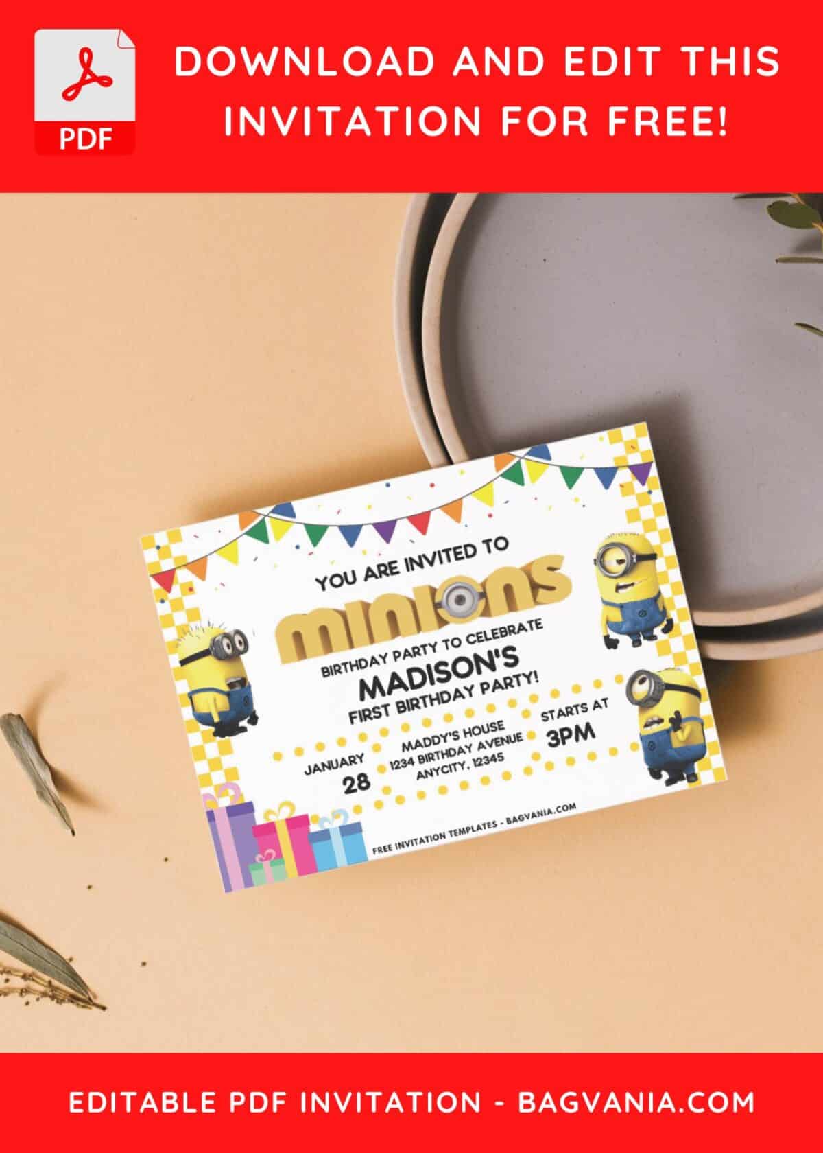 Preview Of Minions Invitation