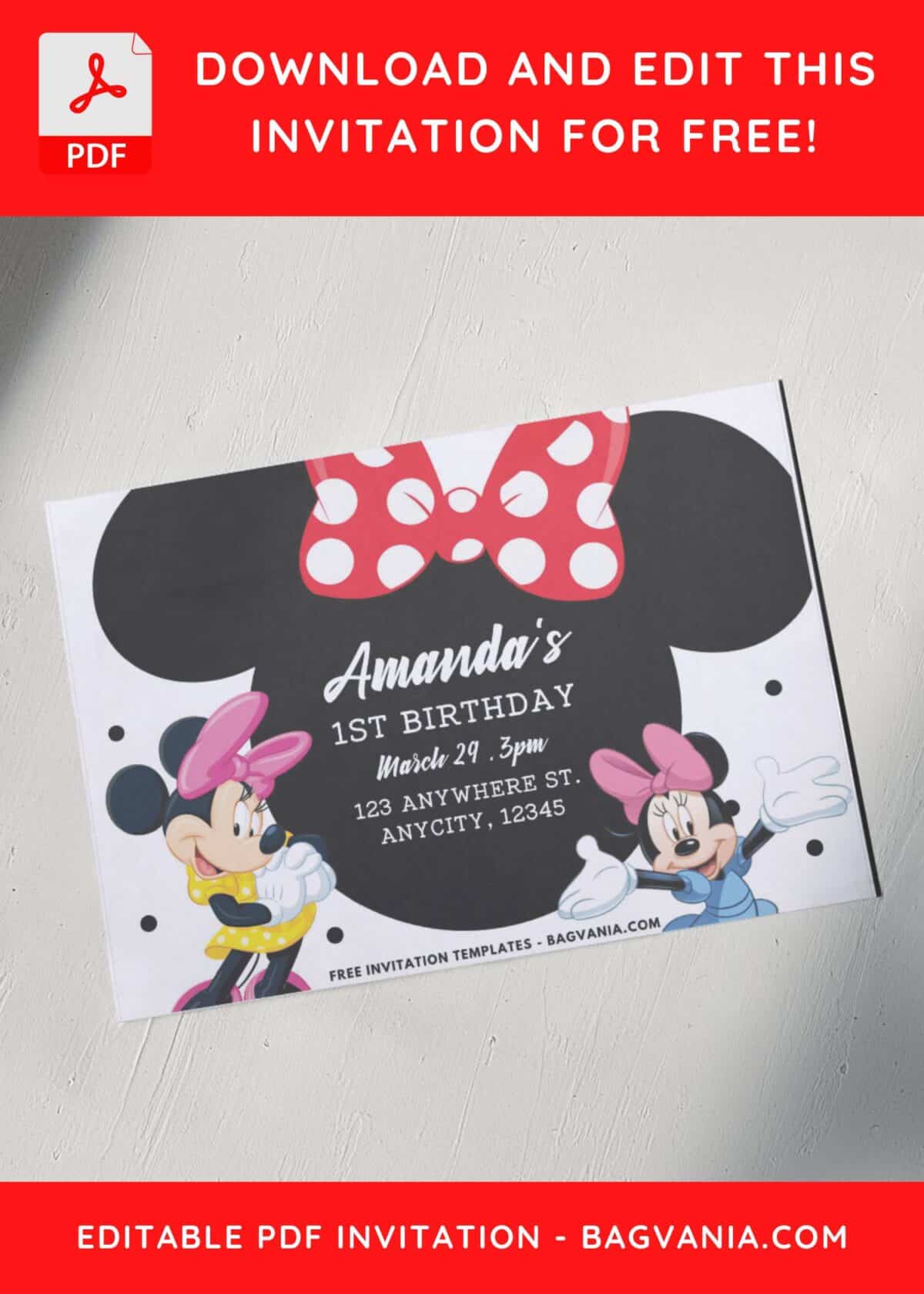 Happy Minnie Mouse Invitation