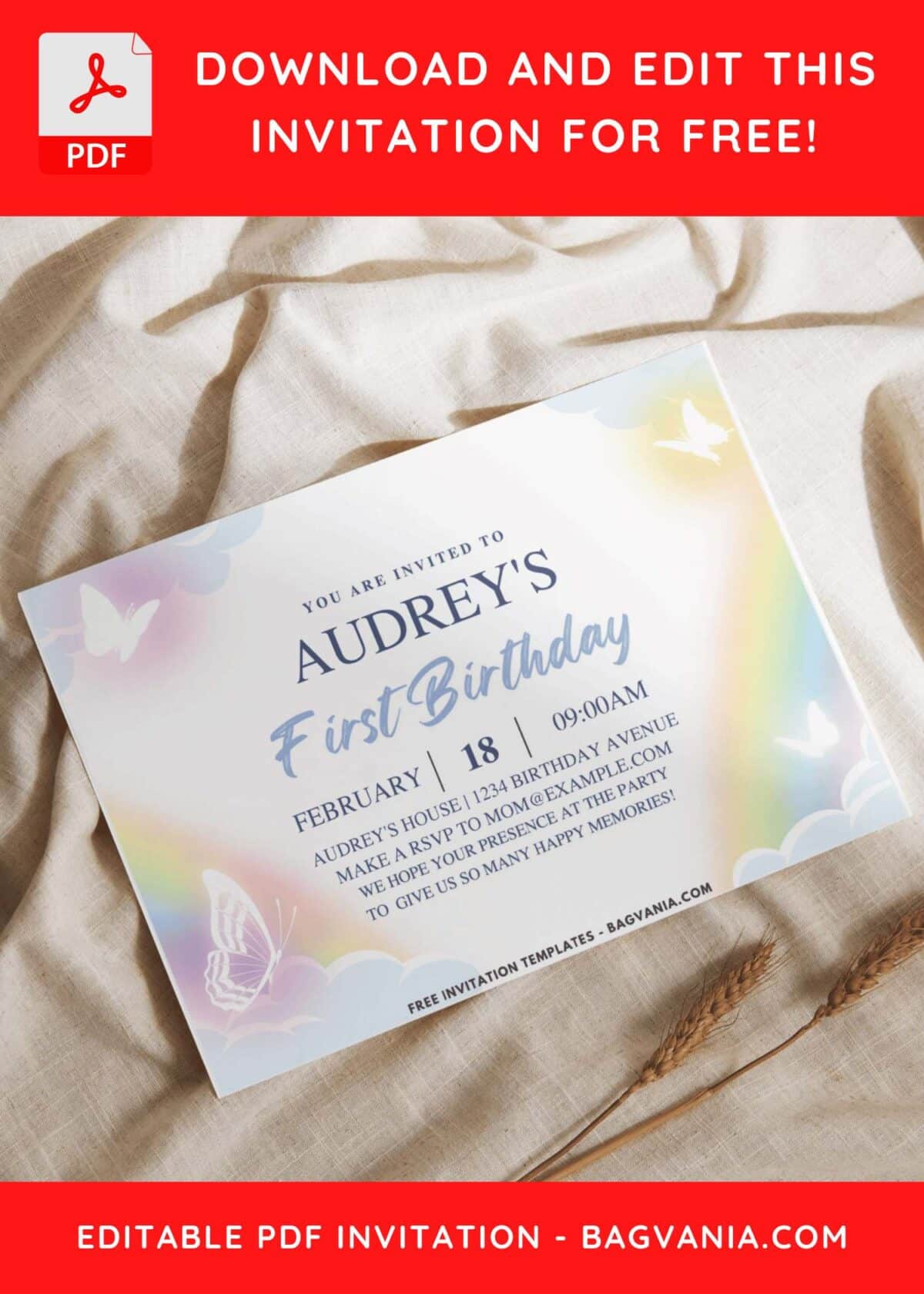 Rainbow Border Invitation