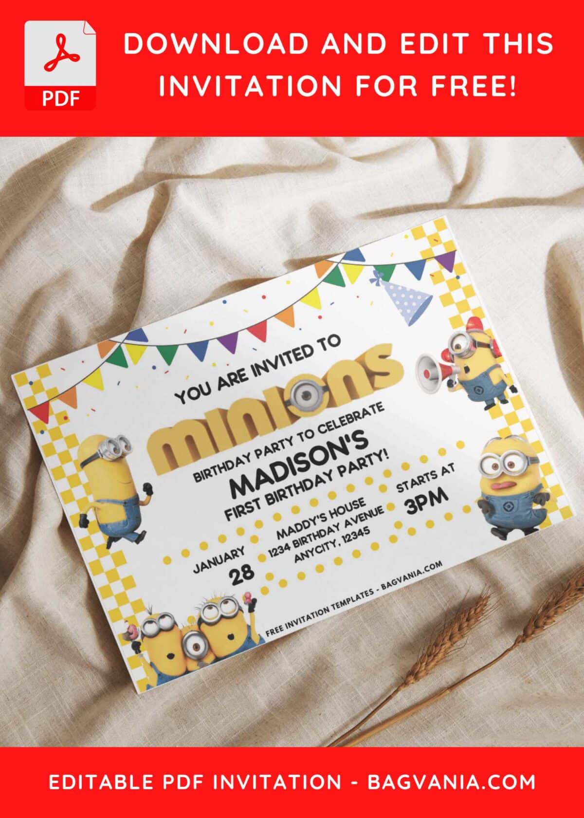 Minions Kids Invitation 