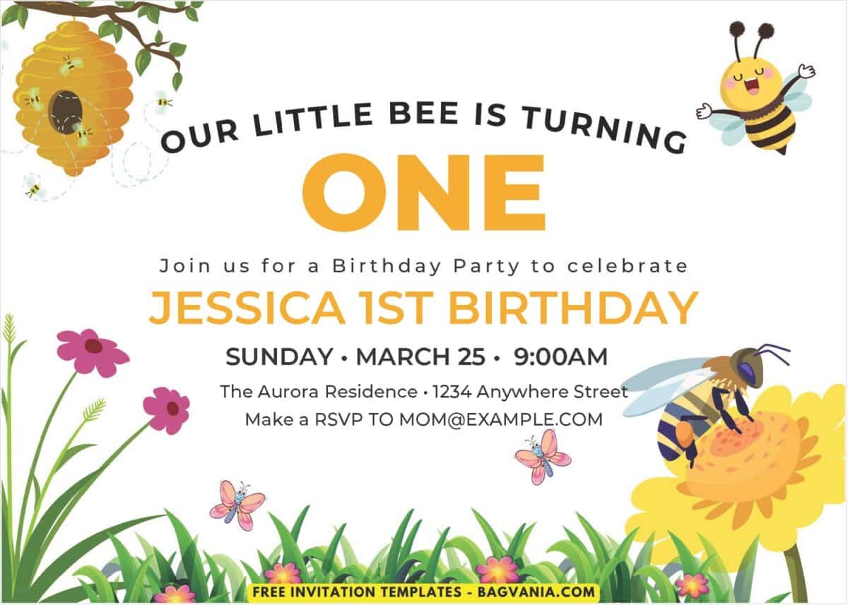 Bee Baby Shower Invitation