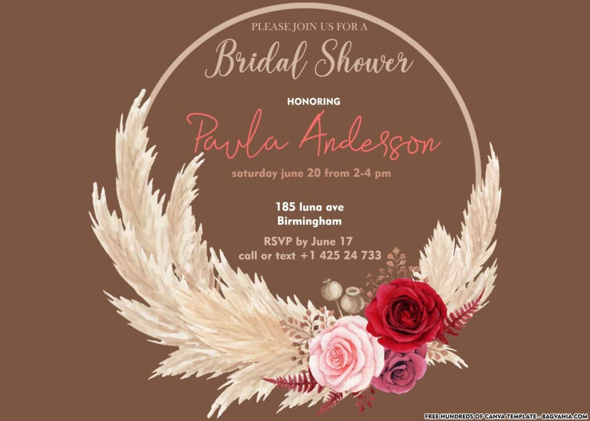 FREE Download Boho Bridal Shower Invitation