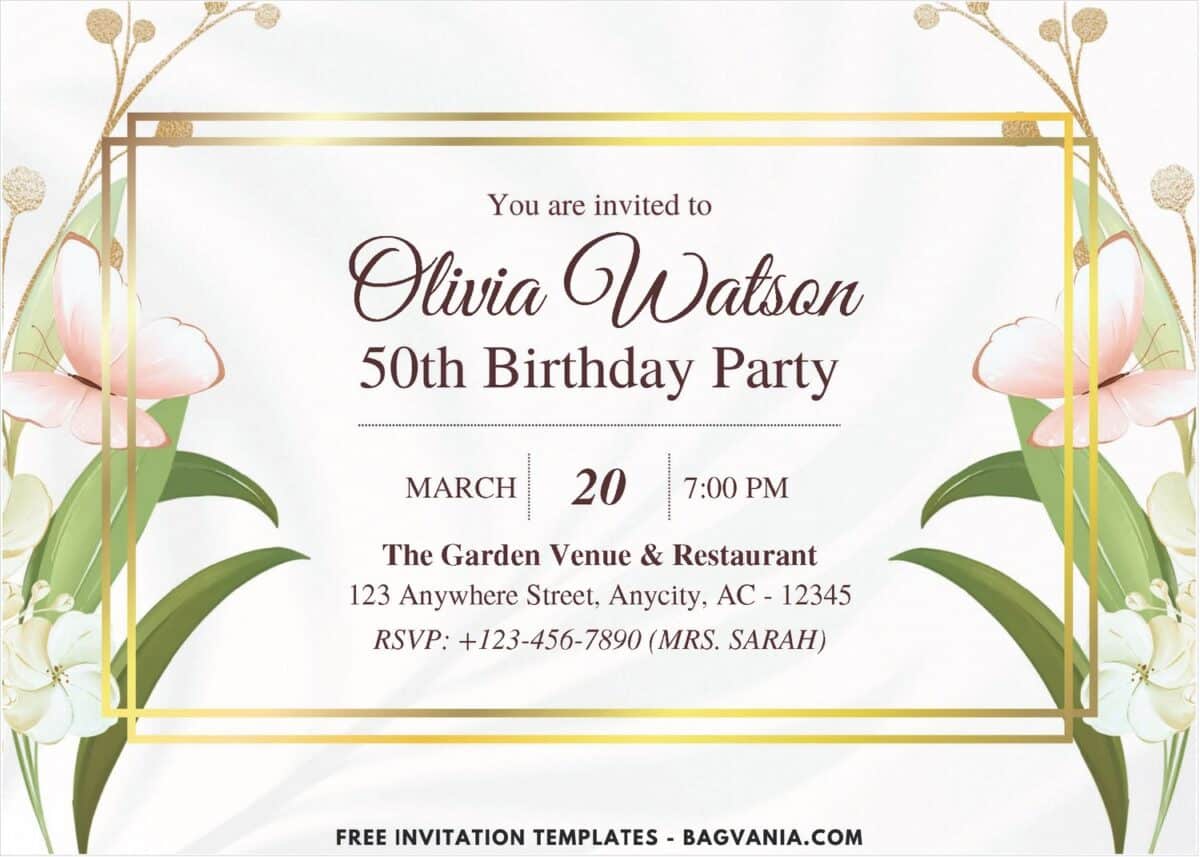 Floral border invitation