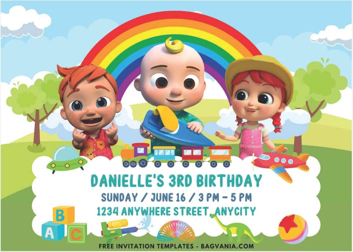 Cocomelon & Toys Birthday Invitation