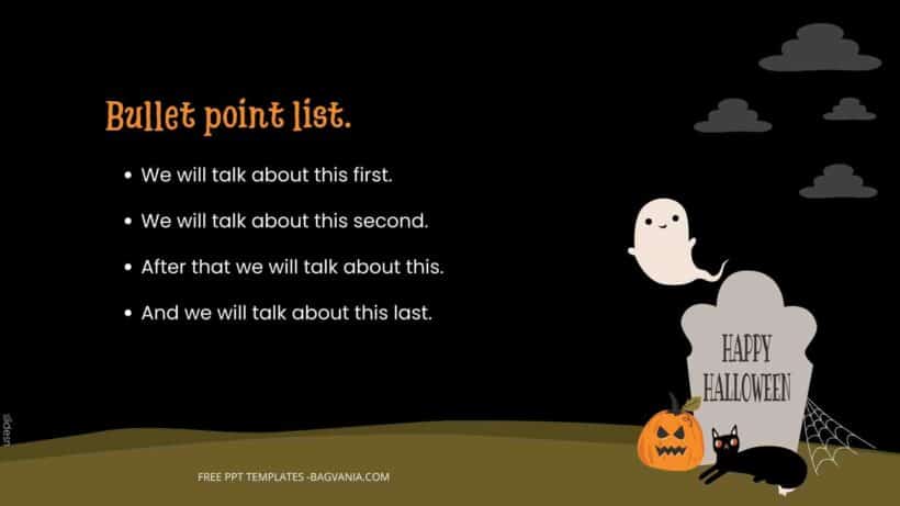 ( FREE Canva Templates ) Cute Halloween With Cat PPT Slides Templates