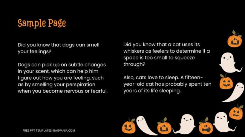 ( FREE Canva Templates ) Cute Halloween With Cat PPT Slides Templates