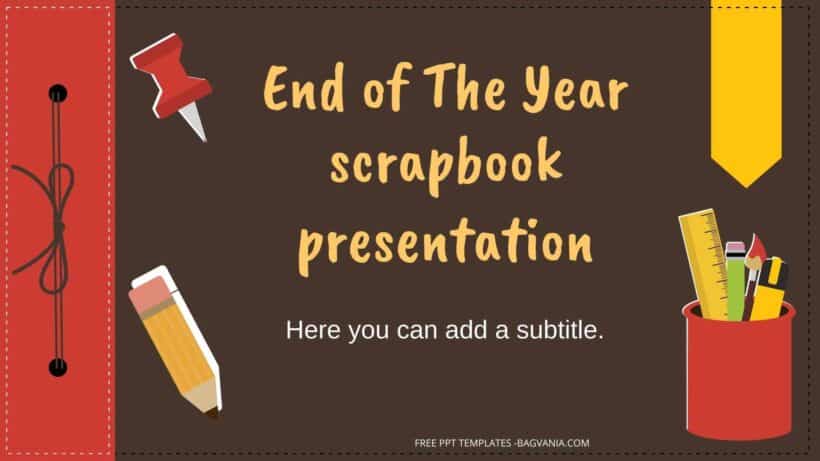 ( FREE Canva Templates ) End of The Year Scrapbook PPT Slides Templates