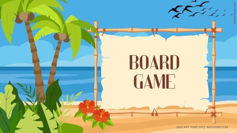 ( FREE Canva Templates ) Paradise Island Board Game PPT Slides Templates