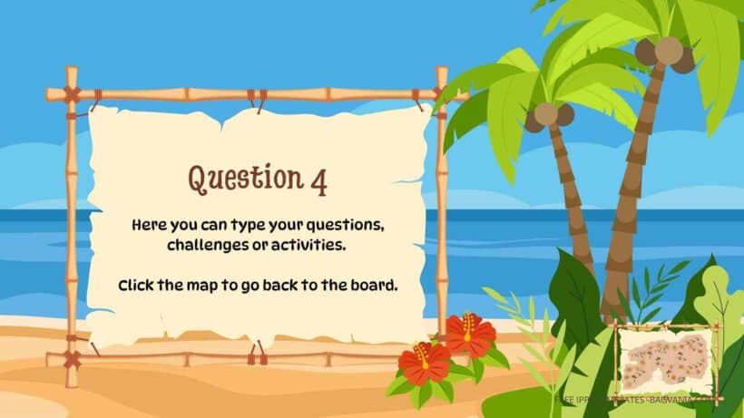 ( FREE Canva Templates ) Paradise Island Board Game PPT Slides Templates