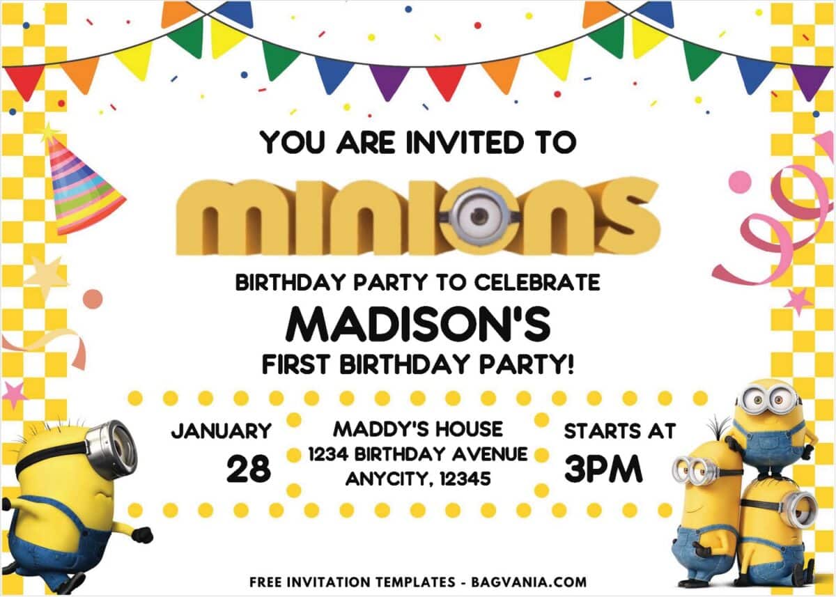 Minions Birthday Invitation 