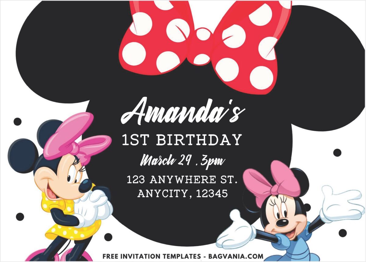 Kids Invitation with Minnie Mouse Theme