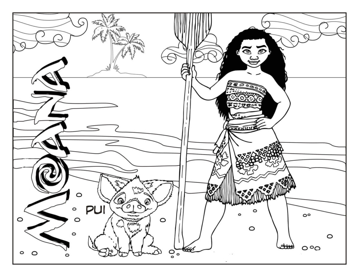 Moana Coloring Page 