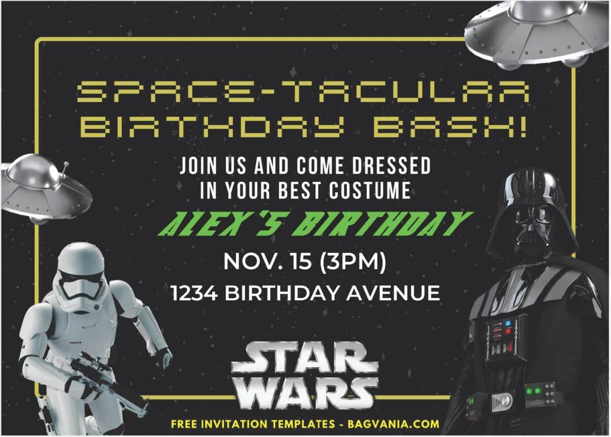 Star Wars Kids Birthday Invitation 