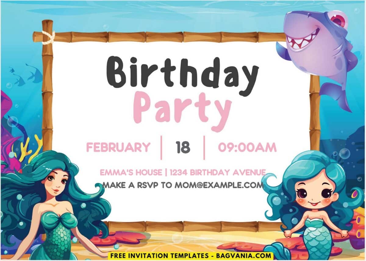 Ocean Theme Birthday Invitation