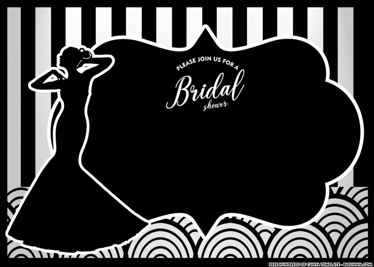 FREE Download Black and White Bridal Shower Invitation