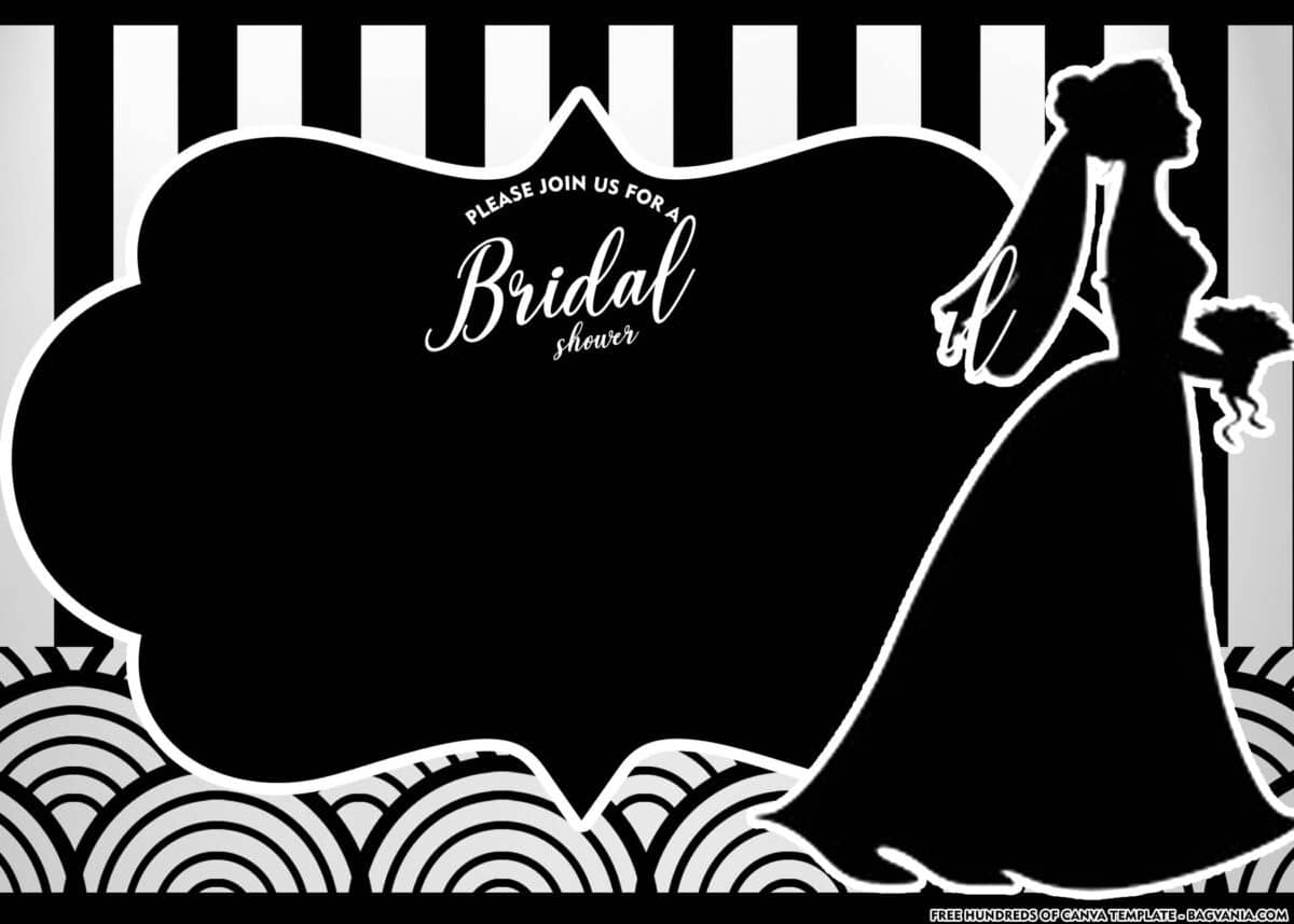 FREE Download Black and White Bridal Shower Invitation