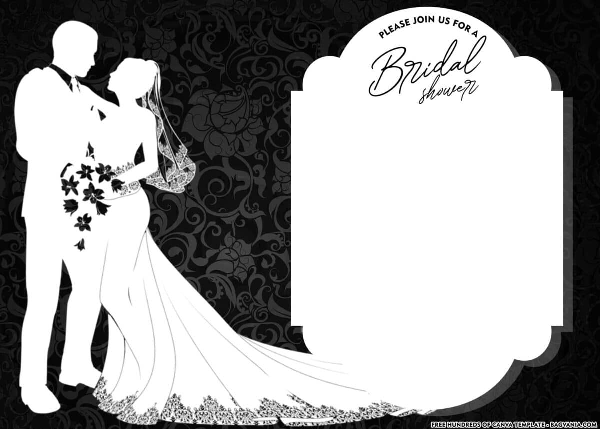 FREE Download Black and White Bridal Shower Invitation