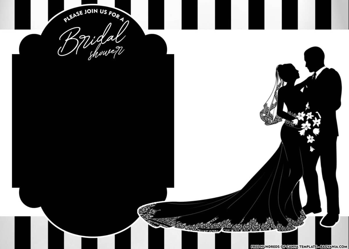 FREE Download Black and White Bridal Shower Invitation