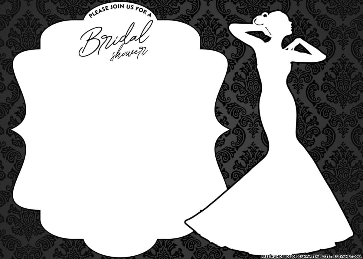 FREE Download Black and White Bridal Shower Invitation