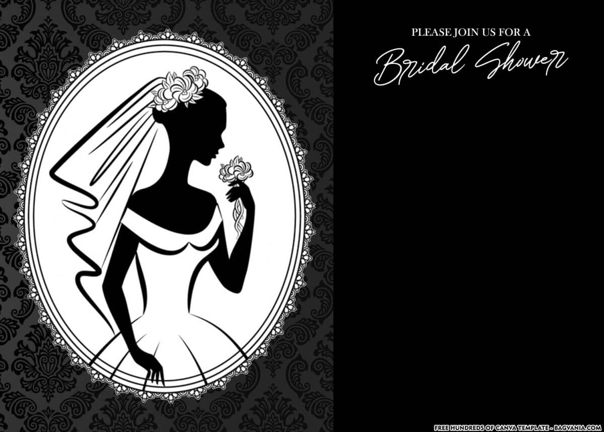 FREE Download Black and White Bridal Shower Invitation