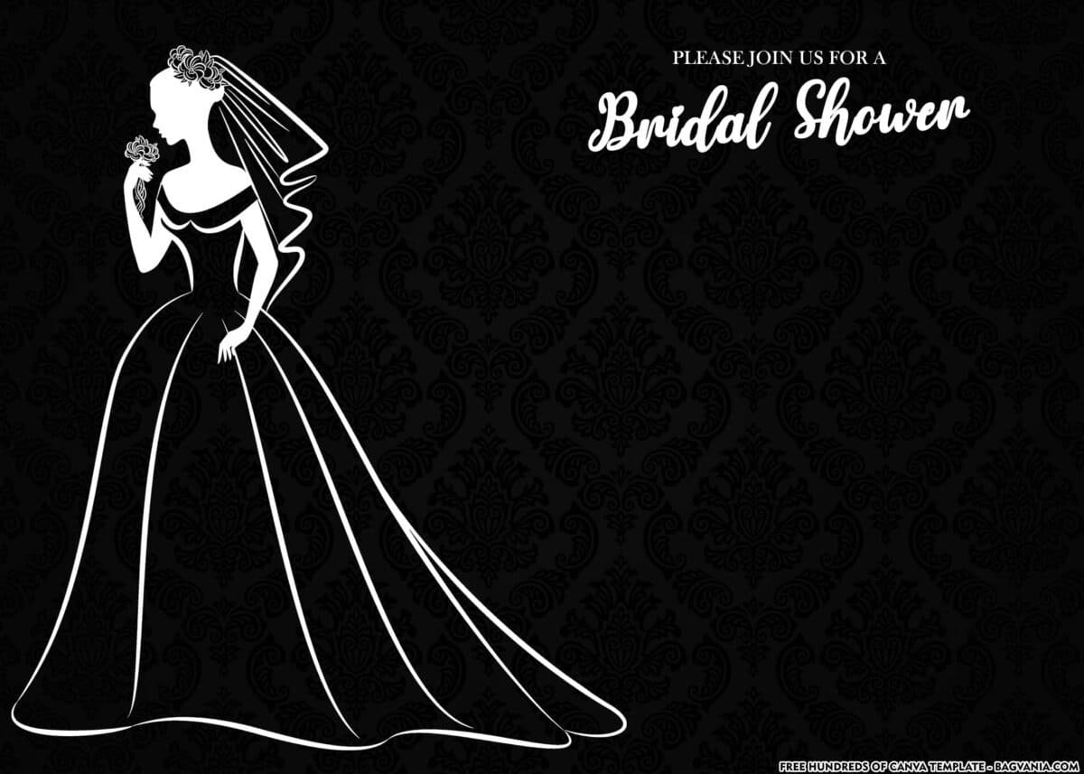 FREE Download Black and White Bridal Shower Invitation