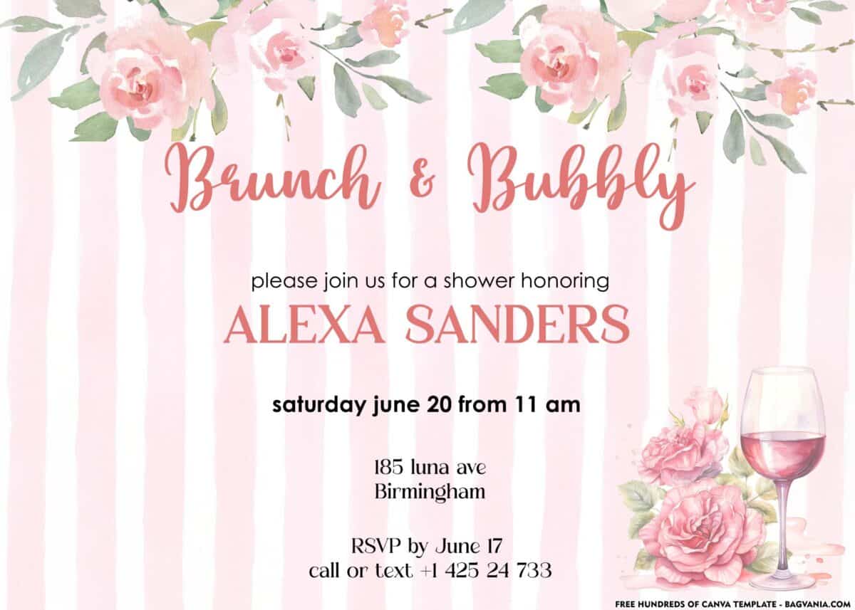 FREE Download Bridal Shower Brunch Invitation