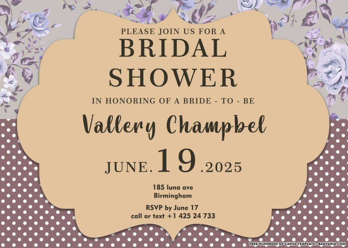 FREE Download Bridal Shower Invitation Card Template