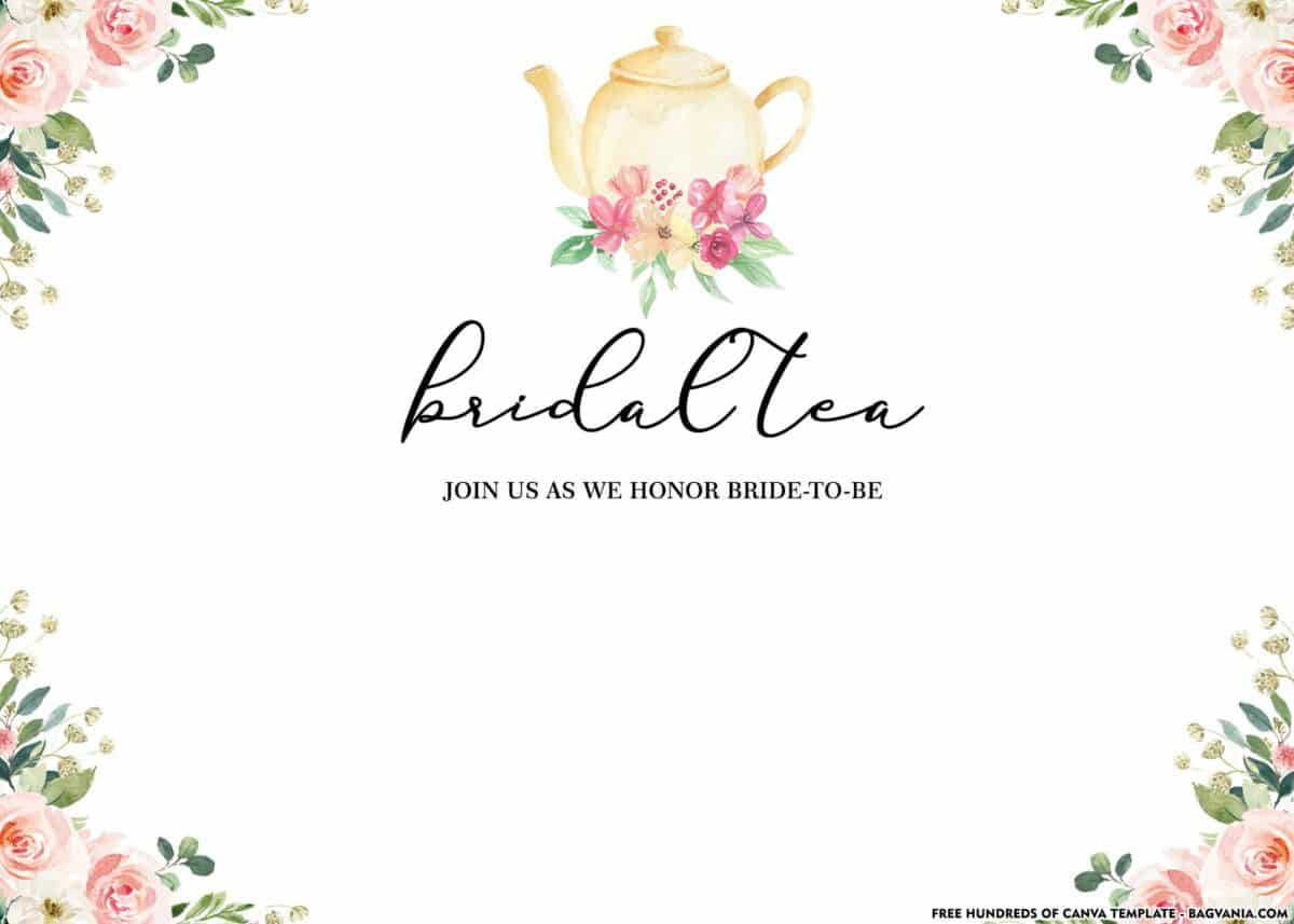 FREE Download Bridal Shower Tea Party Invitations