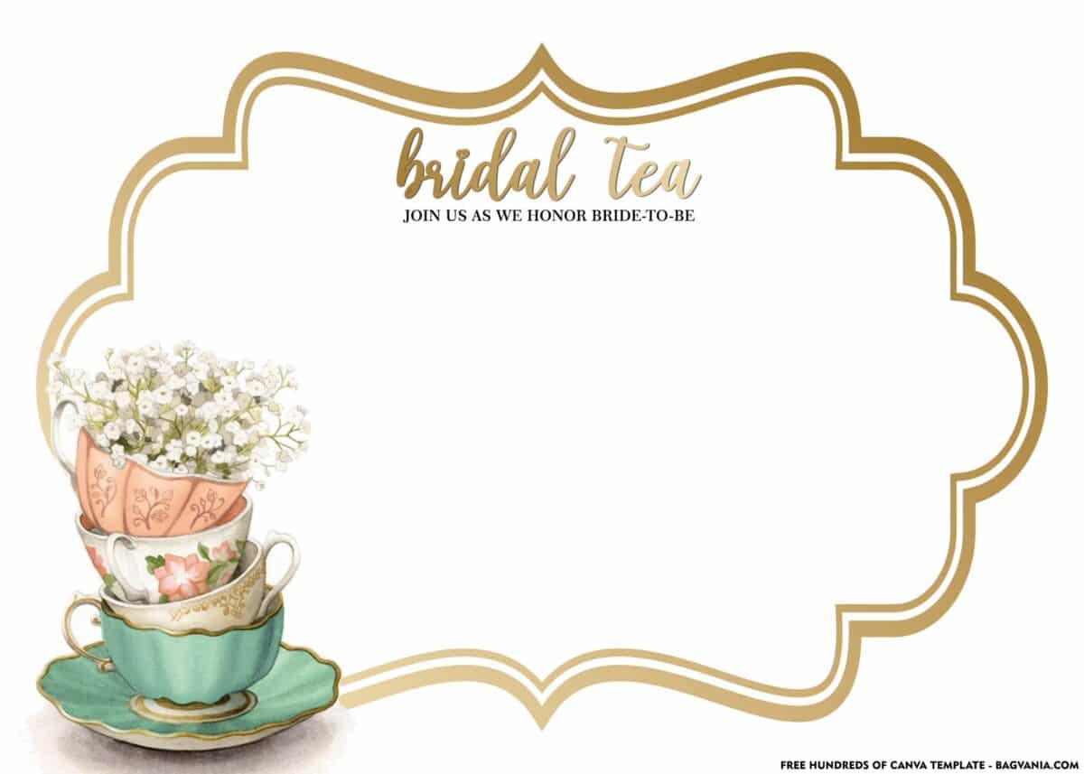 FREE Download Bridal Shower Tea Party Invitations