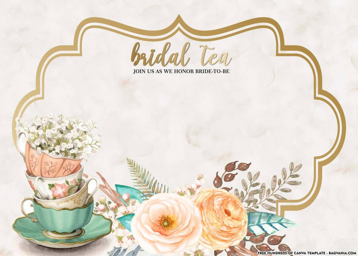 FREE Download Bridal Shower Tea Party Invitations