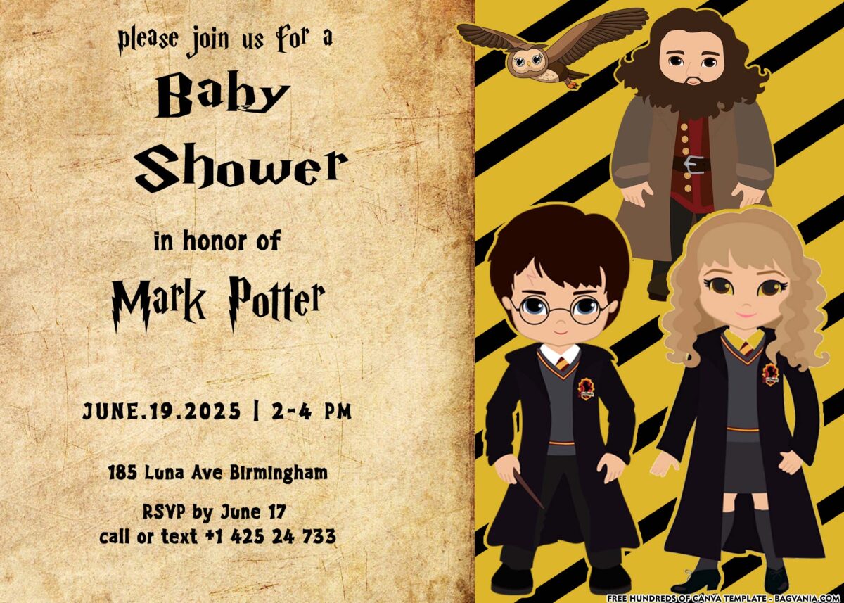 FREE Download Harry Potter Baby Shower Invitation