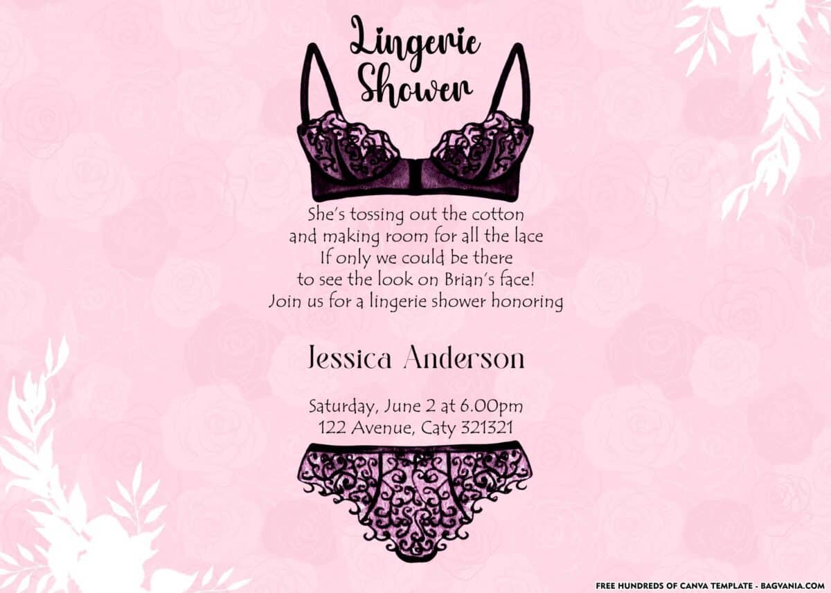 FREE Download Lingerie Shower Invitation Template