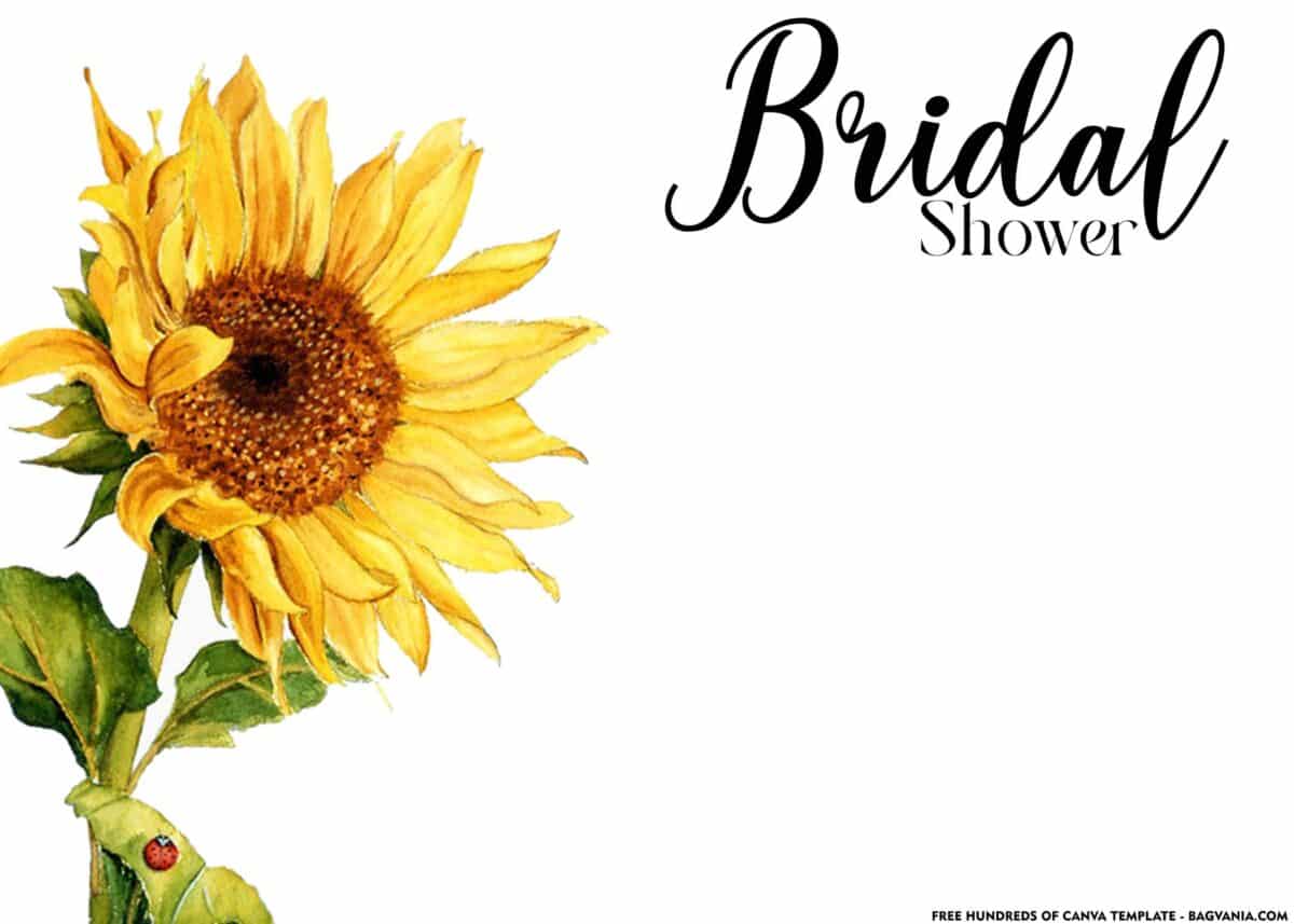 FREE Download Sunflower Bridal Shower Invitation Template