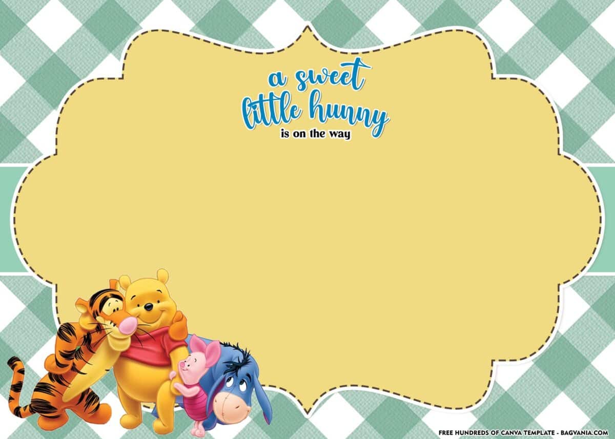 FREE Download Winnie the Pooh Baby Shower Invitations