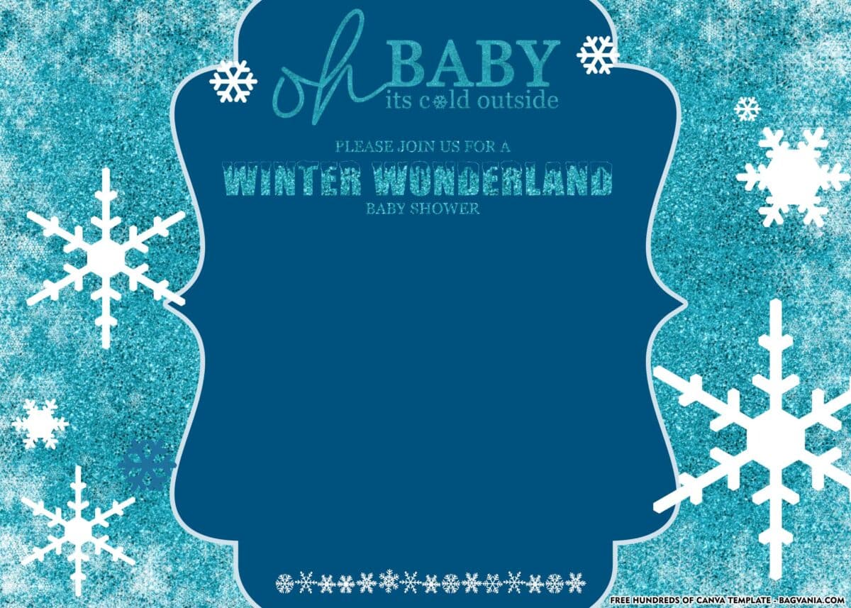 FREE Download Winter Wonderland Baby Shower Invitation Template