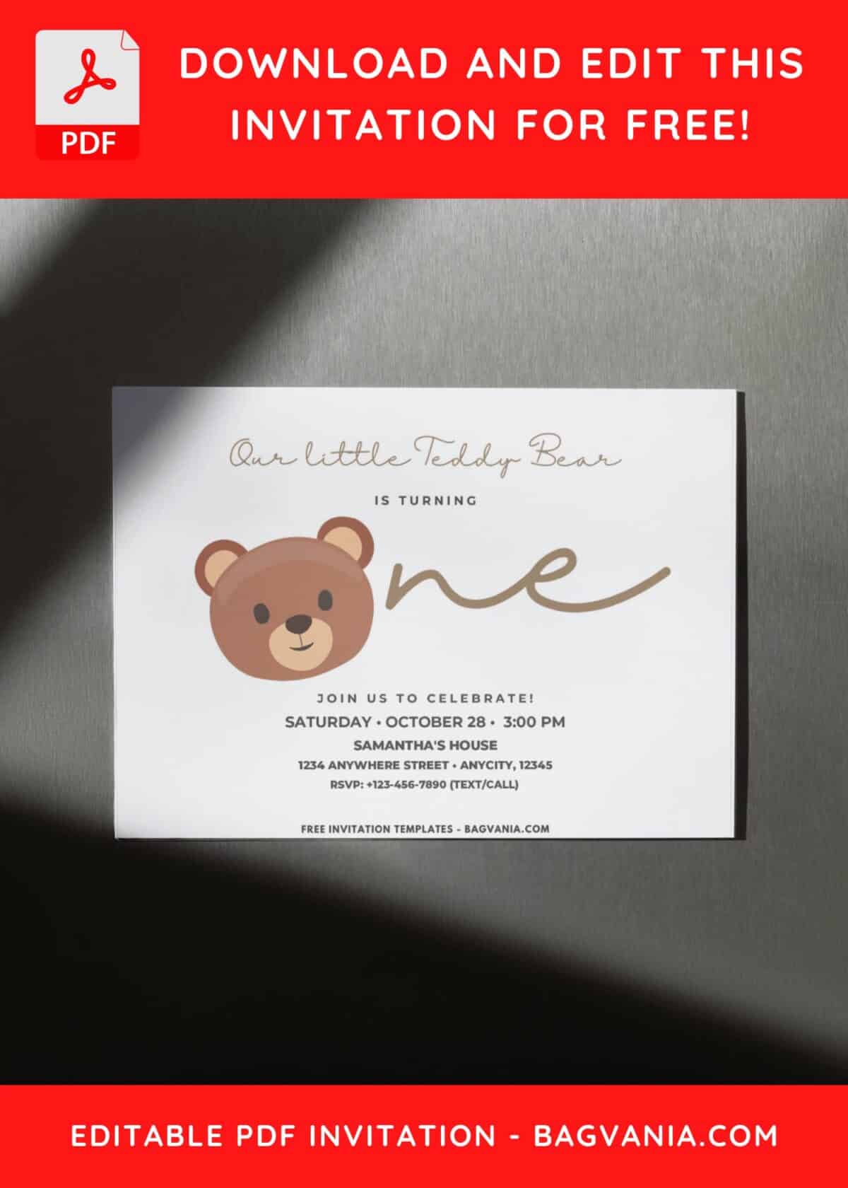 Bear Baby Shower Invitation