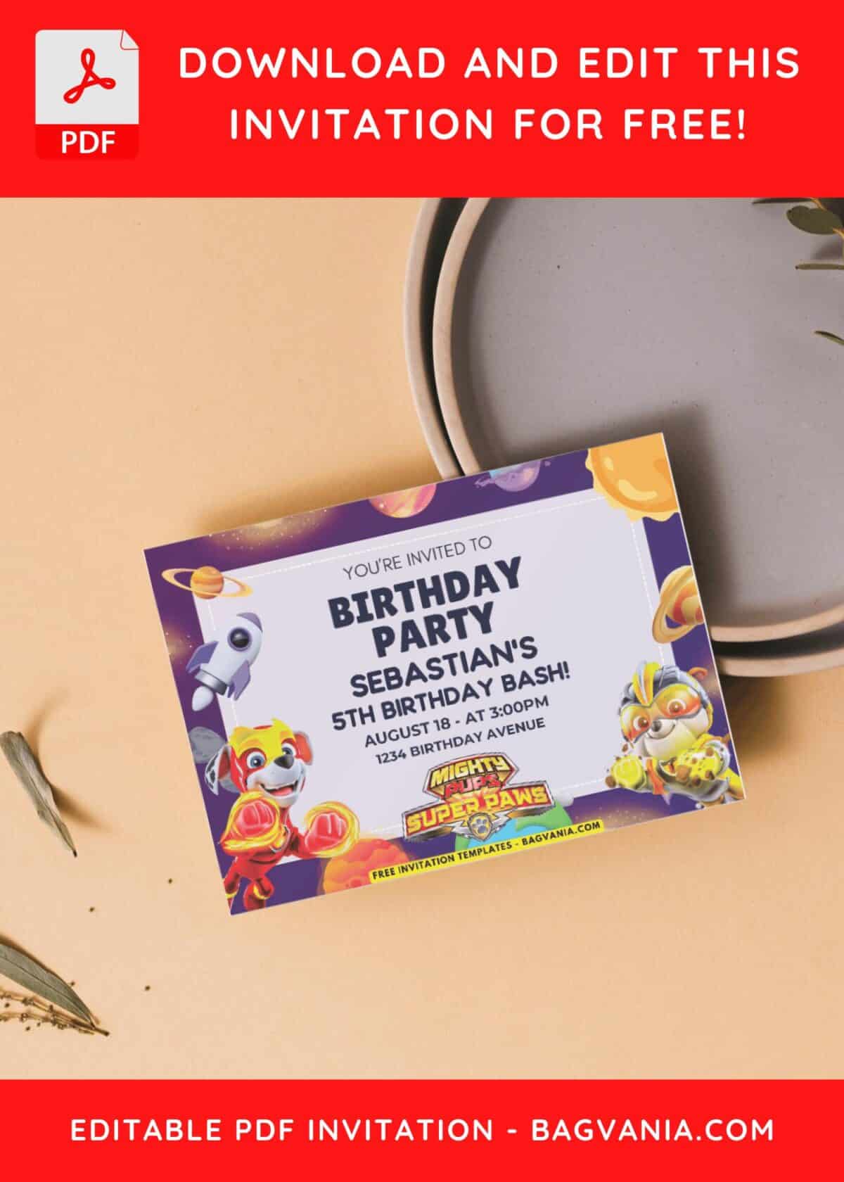 PAW Patrol Kids Birthday Invitation