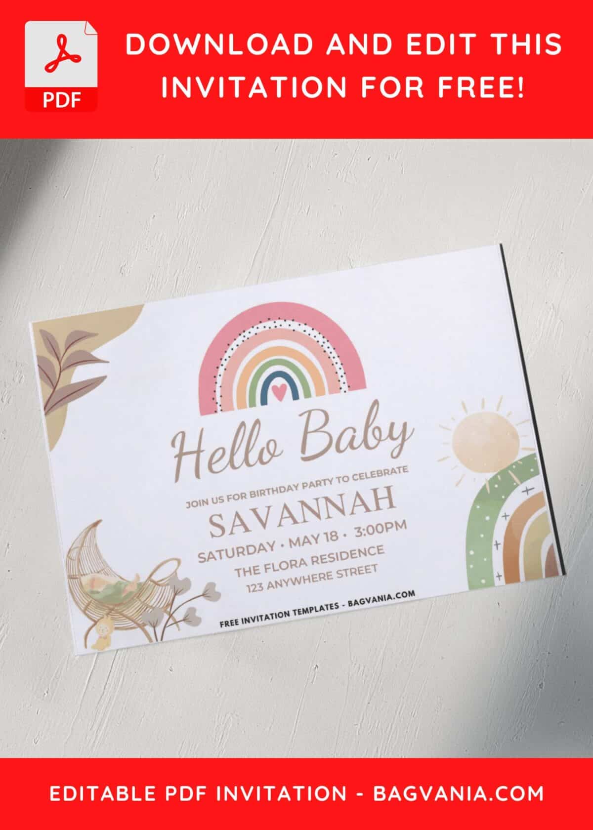 Birthday Invitation With Hello Baby Wording