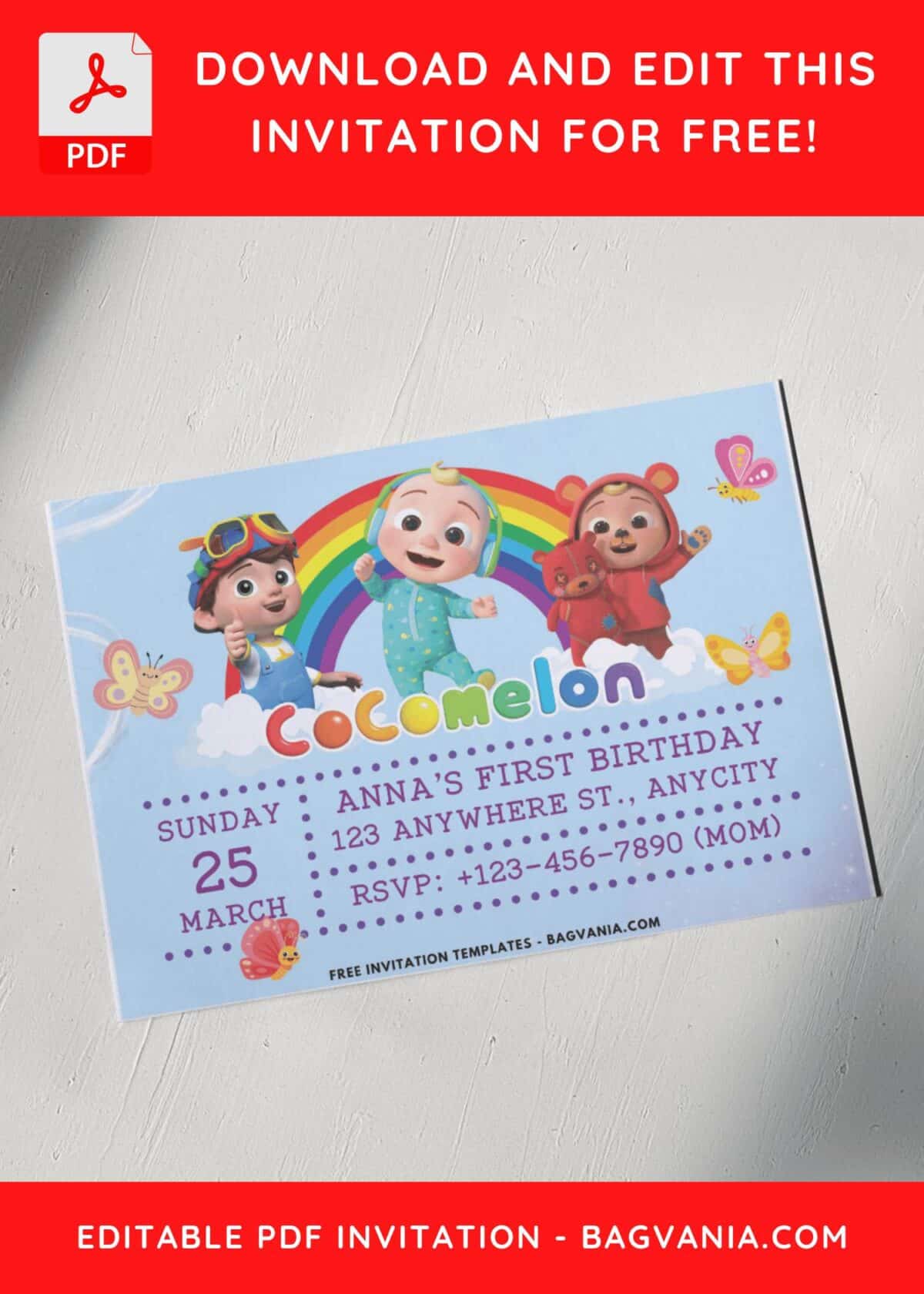 Kids Invitation With Cocomelon Theme