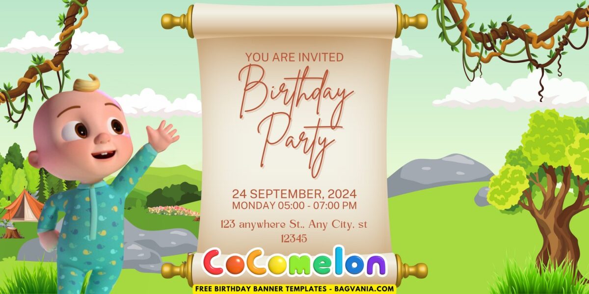 Free Cocomelon Birthday Banner With JJ