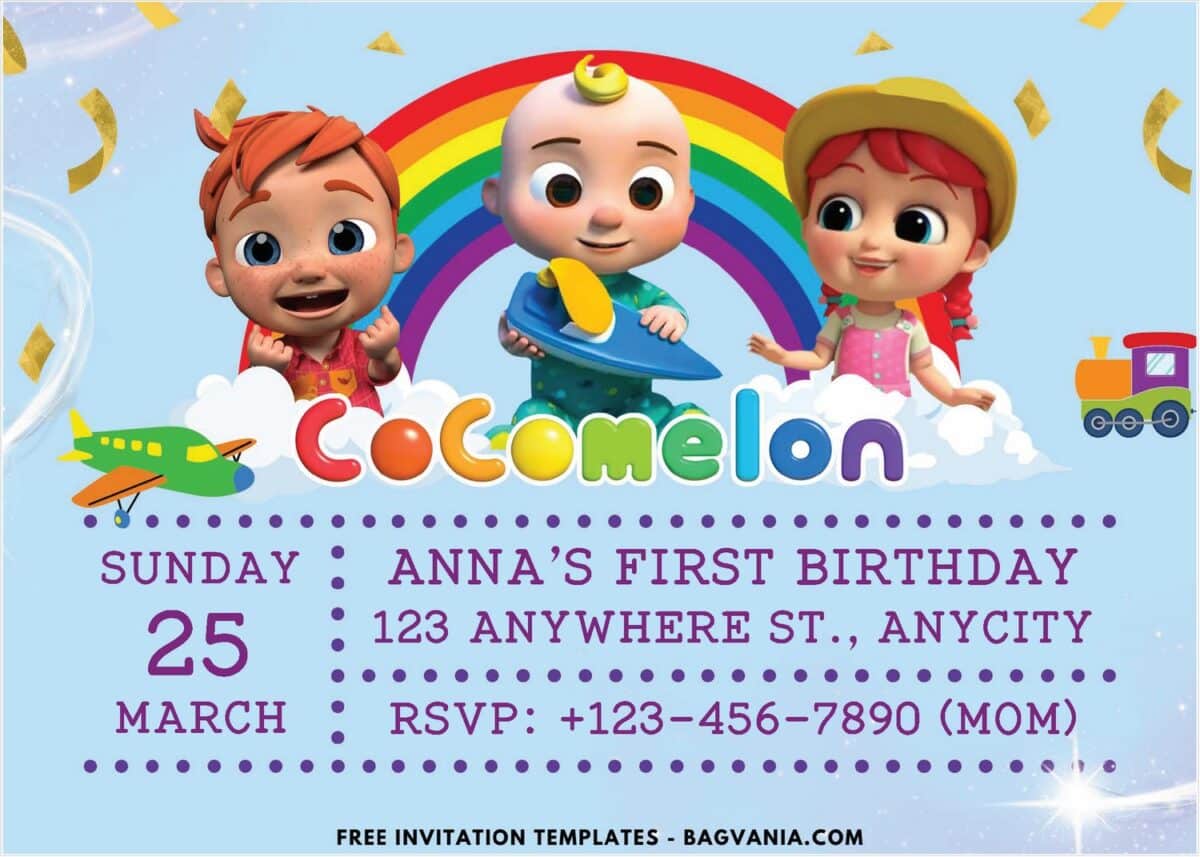 Cocomelon 1st Birthday Invitation