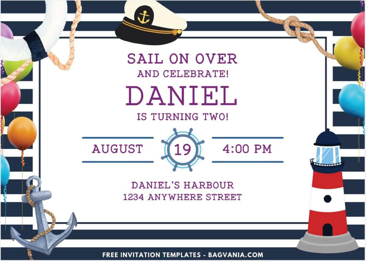 Sailor Birthday Invitation 