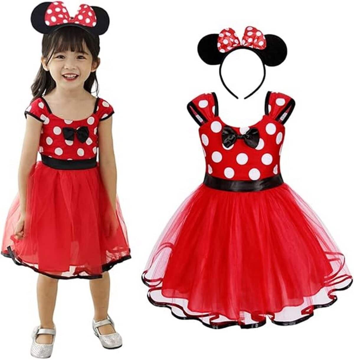 Adorable Red Polka Dot Dress and Polka Dot Bow Tie Head Band