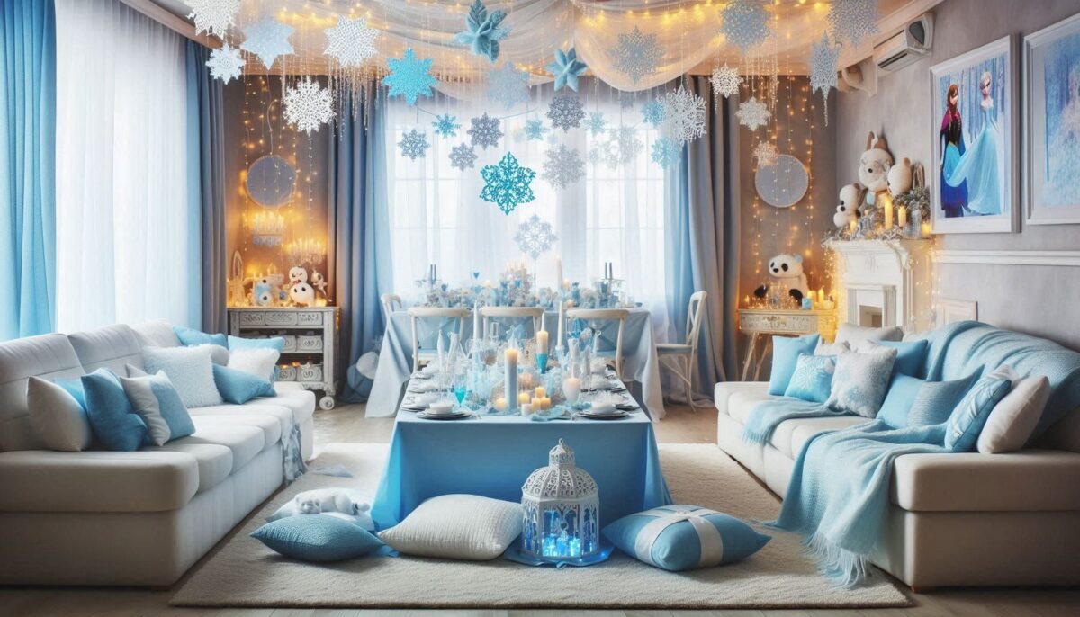 Indoor Disney Frozen Birthday Party Decor Ideas