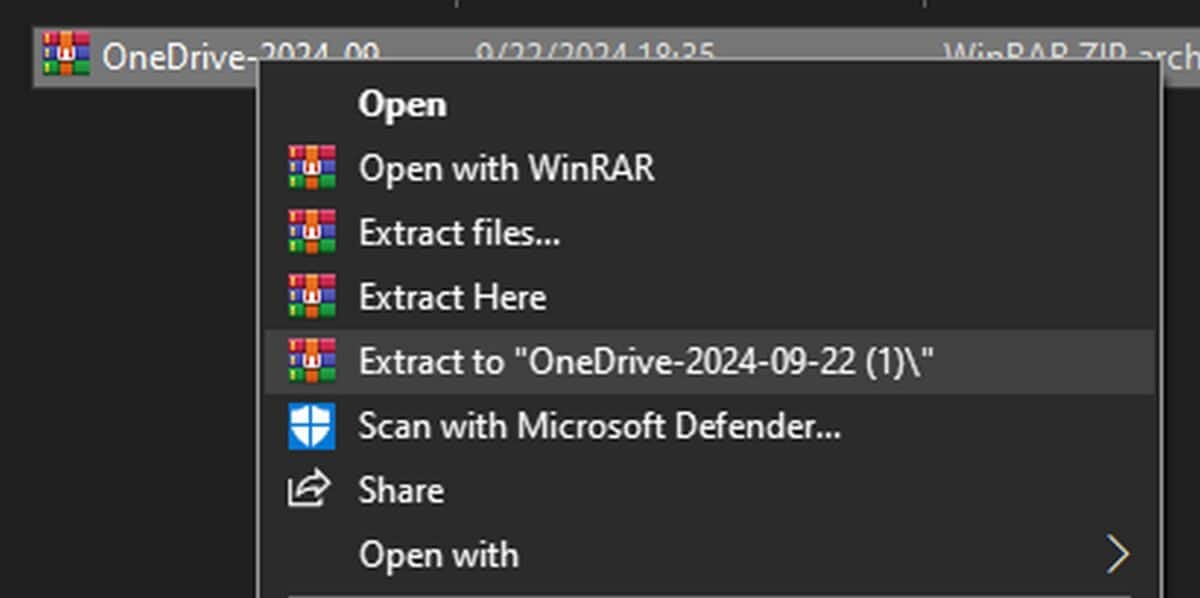 Preview of Extracting the file