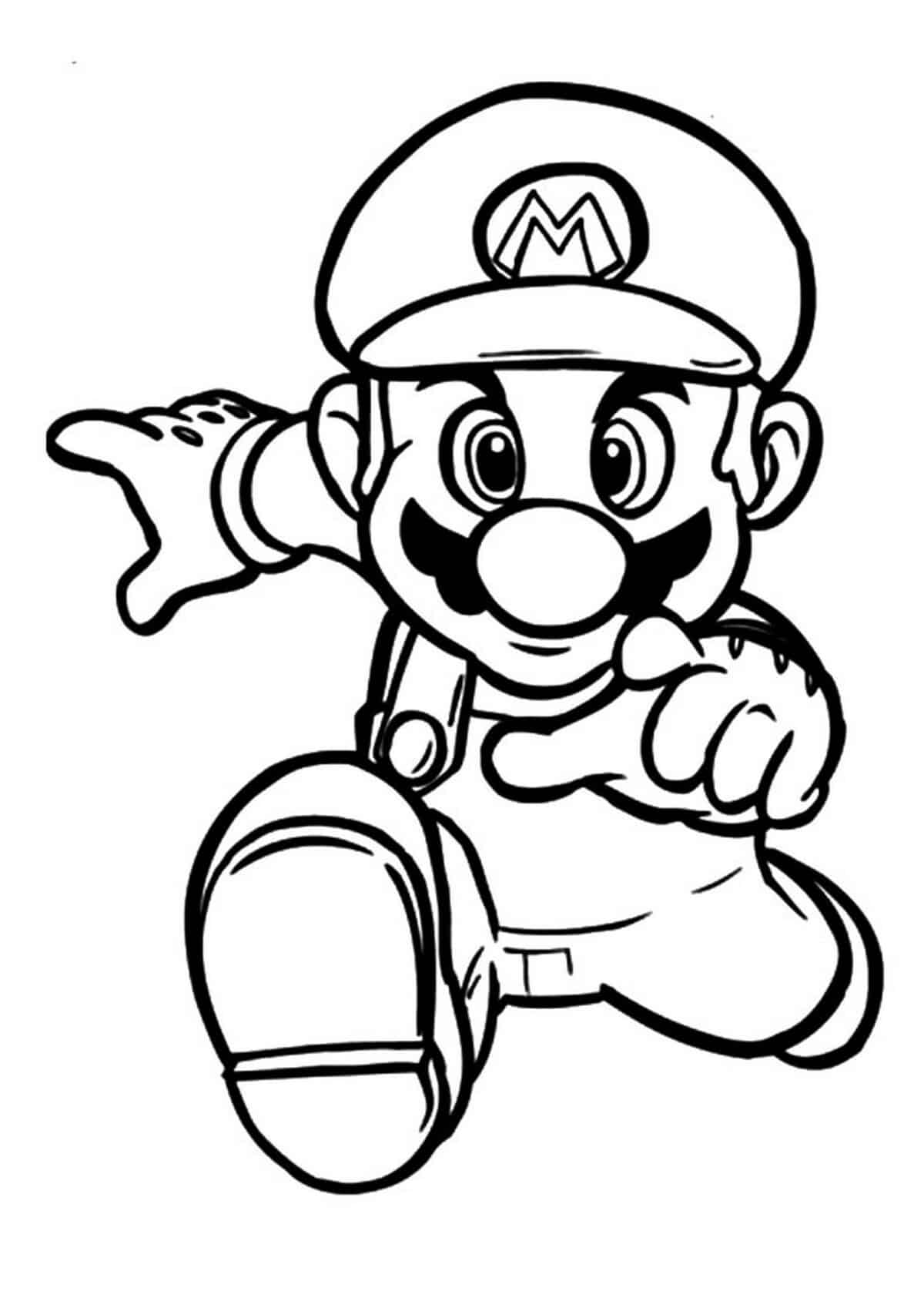 Super Mario Coloring Page Template